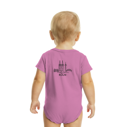 Köln Skyline (großer Druck auf dem Rücken) - Organic Baby Bodysuit
