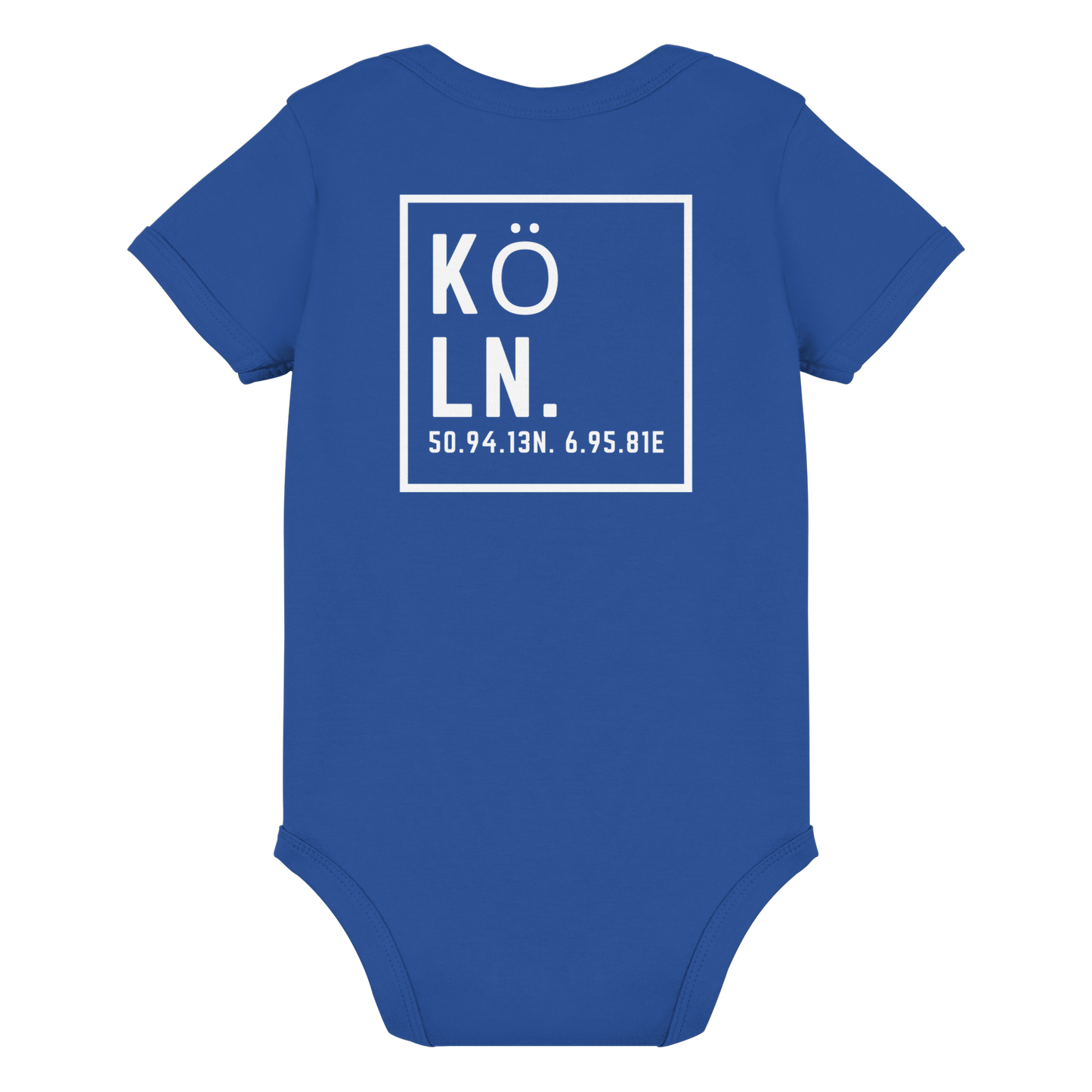 Köln Koordinaten (großer Druck auf dem Rücken) - Organic Baby Bodysuit