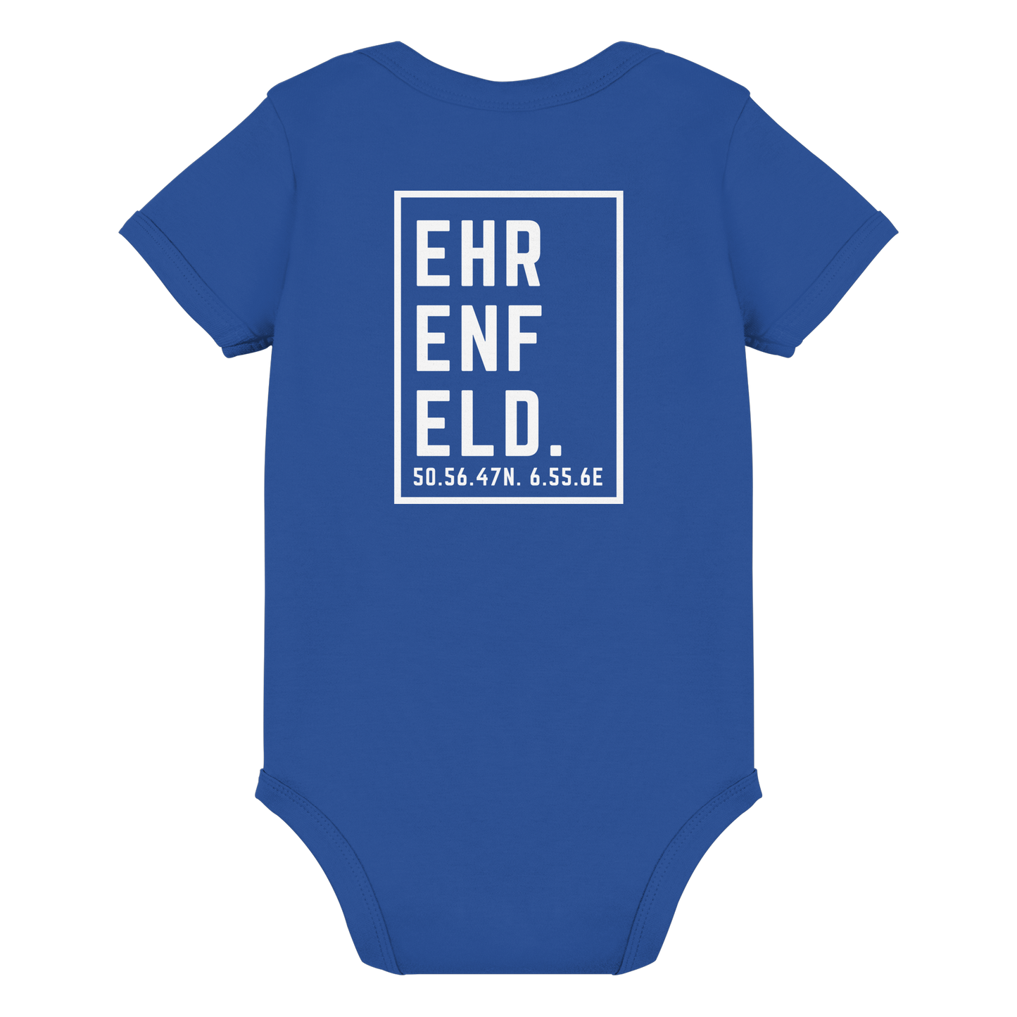 Ehrenfeld Koordinaten (großer Druck auf dem Rücken) - Organic Baby Bodysuit