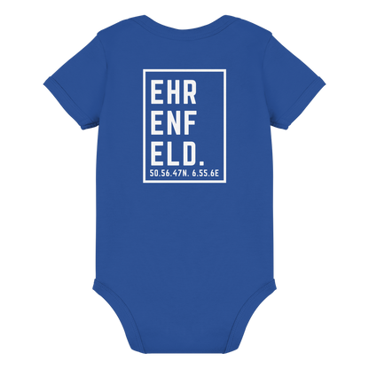 Ehrenfeld Koordinaten (großer Druck auf dem Rücken) - Organic Baby Bodysuit
