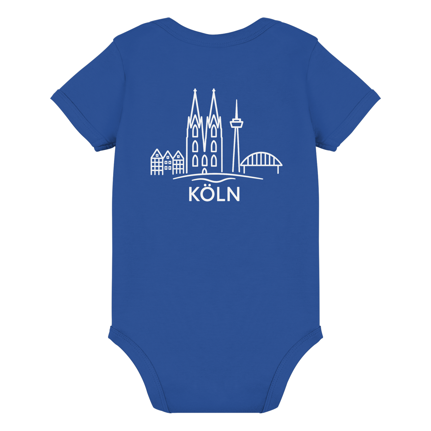 Köln Skyline (großer Druck auf dem Rücken) - Organic Baby Bodysuit