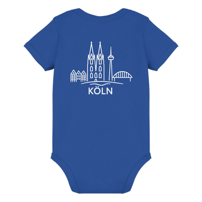 Köln Skyline (großer Druck auf dem Rücken) - Organic Baby Bodysuit
