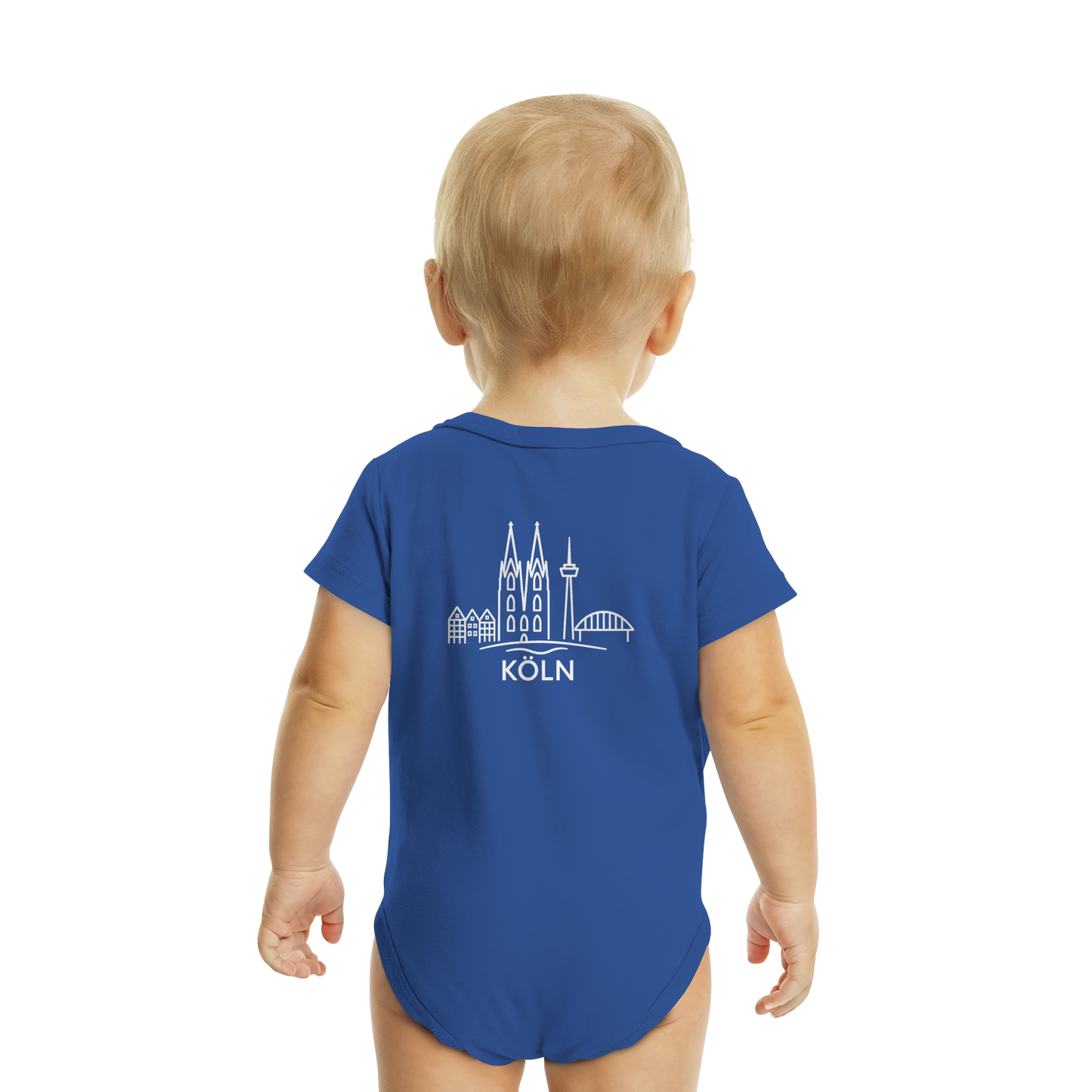 Köln Skyline (großer Druck auf dem Rücken) - Organic Baby Bodysuit