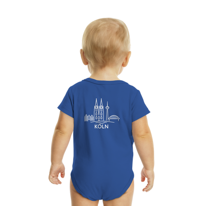 Köln Skyline (großer Druck auf dem Rücken) - Organic Baby Bodysuit