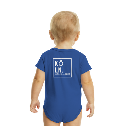 Köln Koordinaten (großer Druck auf dem Rücken) - Organic Baby Bodysuit