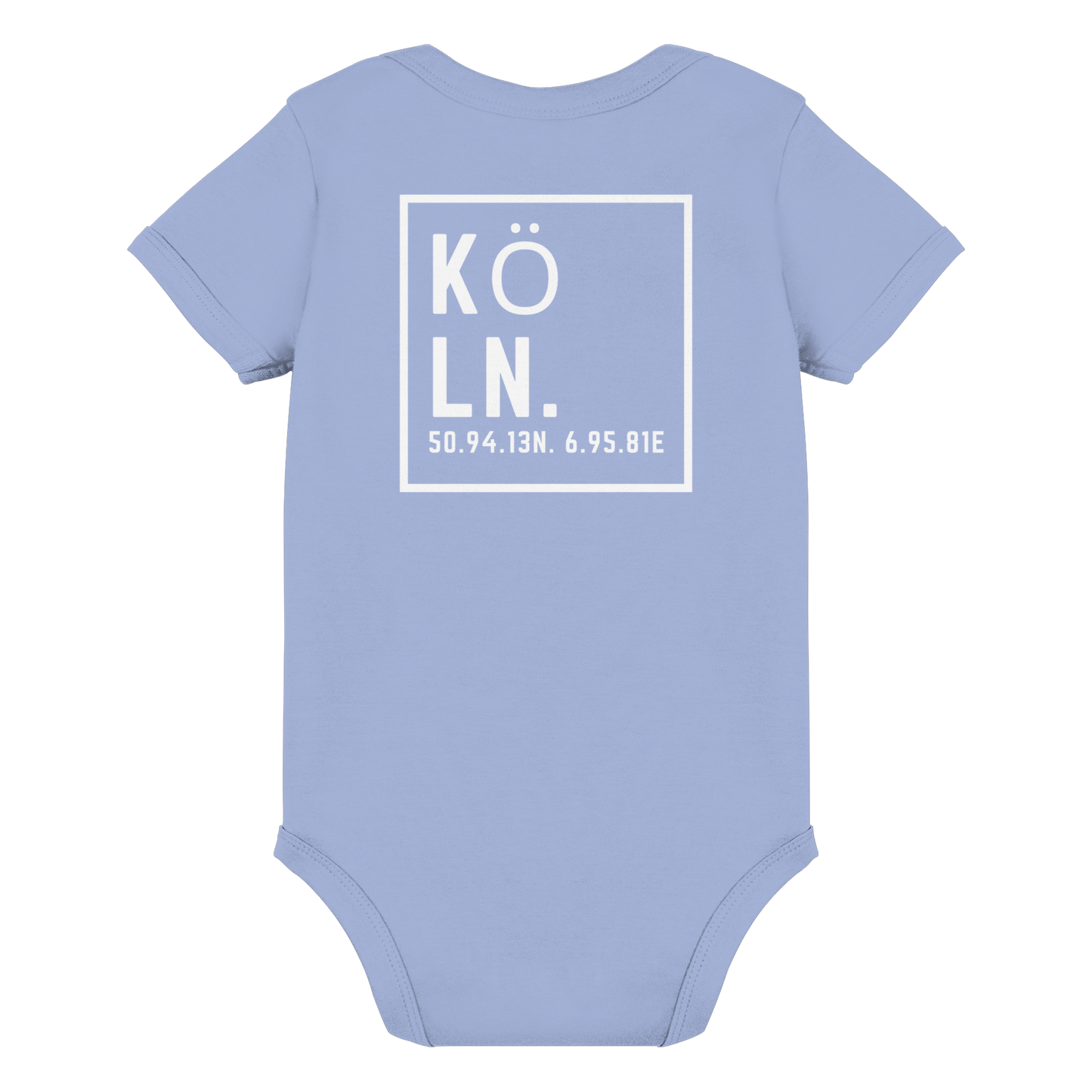 Köln Koordinaten (großer Druck auf dem Rücken) - Organic Baby Bodysuit