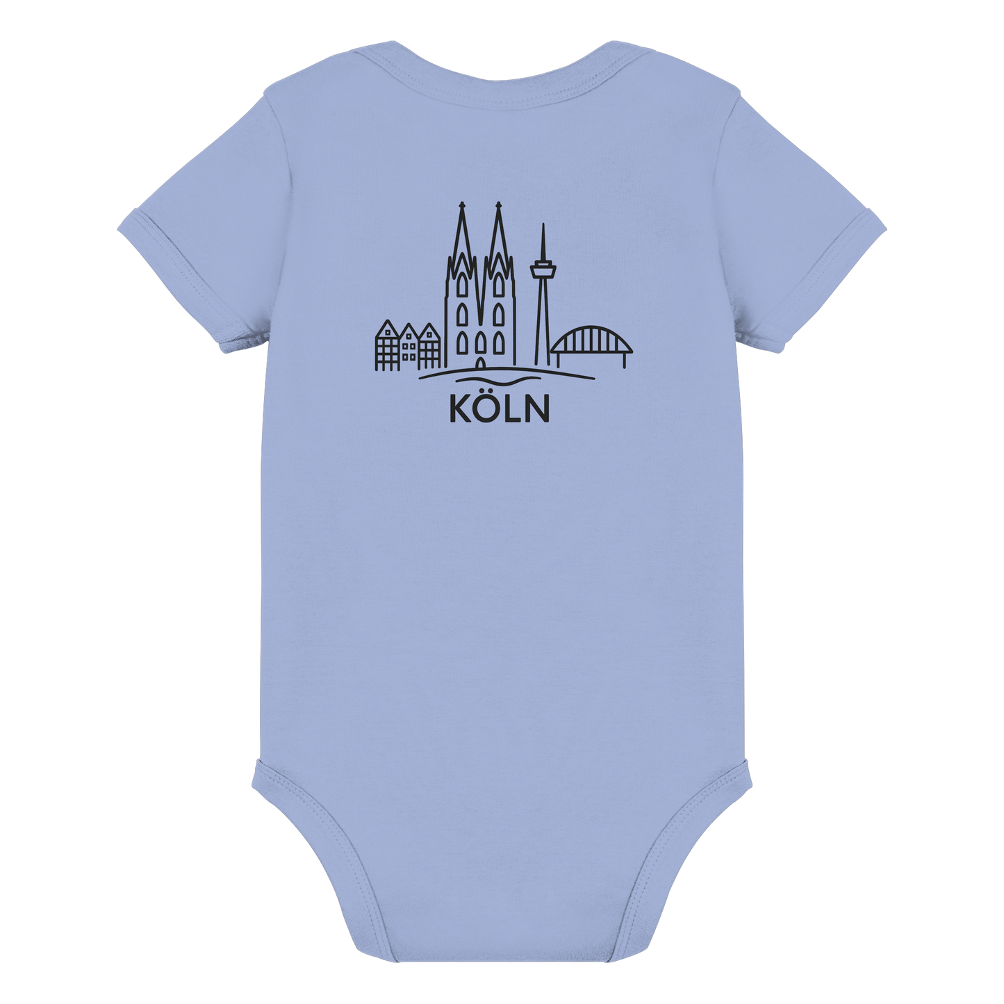 Köln Skyline (großer Druck auf dem Rücken) - Organic Baby Bodysuit