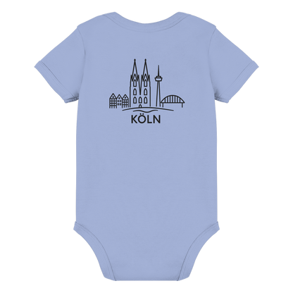 Köln Skyline (großer Druck auf dem Rücken) - Organic Baby Bodysuit