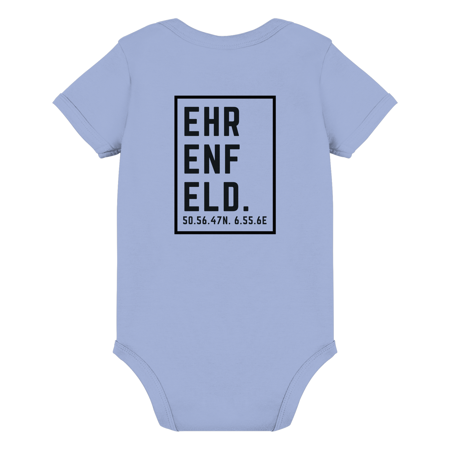 Ehrenfeld Koordinaten (großer Druck auf dem Rücken) - Organic Baby Bodysuit