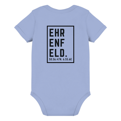 Ehrenfeld Koordinaten (großer Druck auf dem Rücken) - Organic Baby Bodysuit