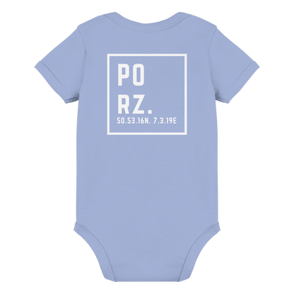Porz Koordinaten (großer Druck Rücken) - Organic Baby Bodysuit