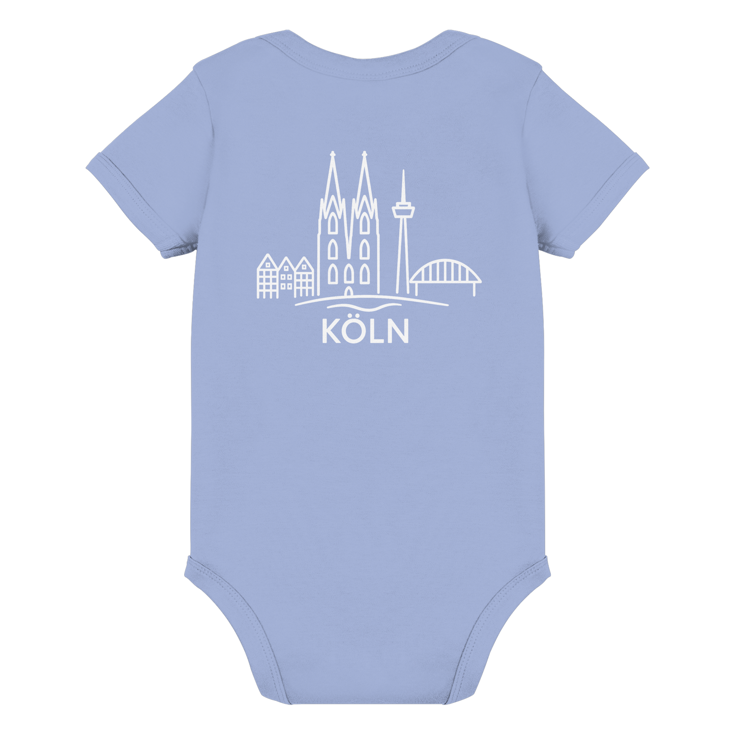 Köln Skyline (großer Druck auf dem Rücken) - Organic Baby Bodysuit
