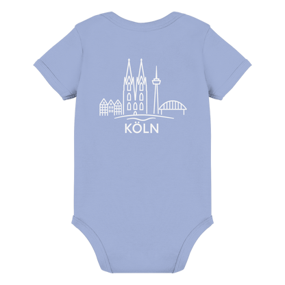 Köln Skyline (großer Druck auf dem Rücken) - Organic Baby Bodysuit