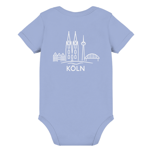 Köln Skyline (großer Druck auf dem Rücken) - Organic Baby Bodysuit