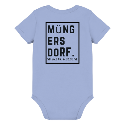 Müngersdorf Koordinaten (großer Druck auf dem Rücken) - Organic Baby Bodysuit
