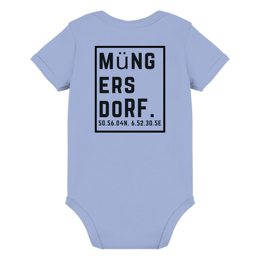 Müngersdorf Koordinaten (großer Druck auf dem Rücken) - Organic Baby Bodysuit