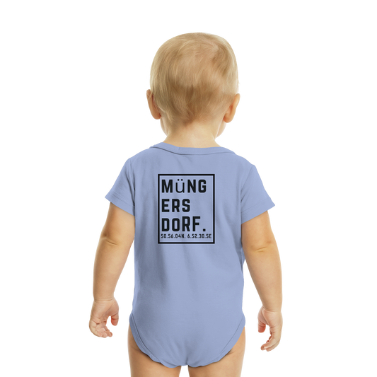 Müngersdorf Koordinaten (großer Druck auf dem Rücken) - Organic Baby Bodysuit