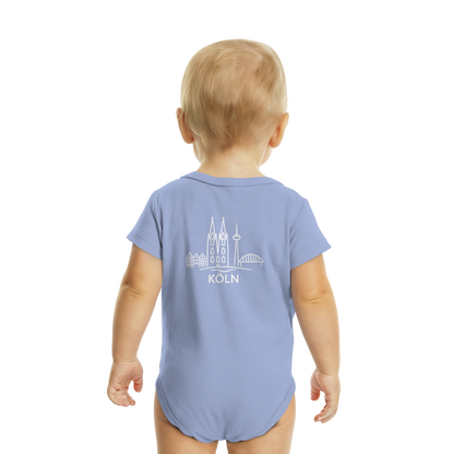 Köln Skyline (großer Druck auf dem Rücken) - Organic Baby Bodysuit