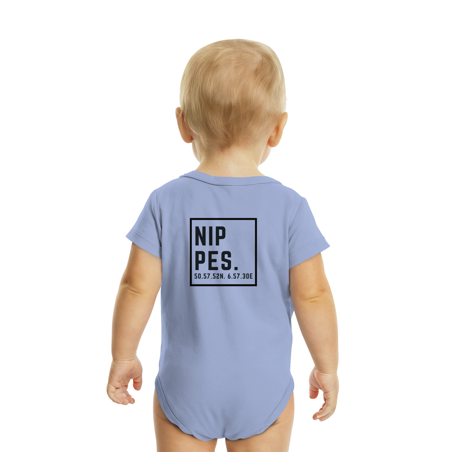 Nippes Koordinaten (großer Druck auf dem Rücken) - Organic Baby Bodysuit