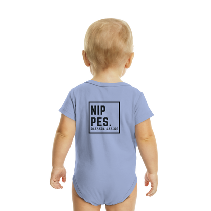 Nippes Koordinaten (großer Druck auf dem Rücken) - Organic Baby Bodysuit