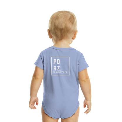 Porz Koordinaten (großer Druck Rücken) - Organic Baby Bodysuit
