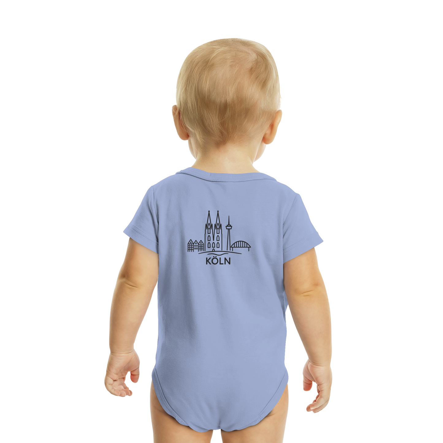Köln Skyline (großer Druck auf dem Rücken) - Organic Baby Bodysuit