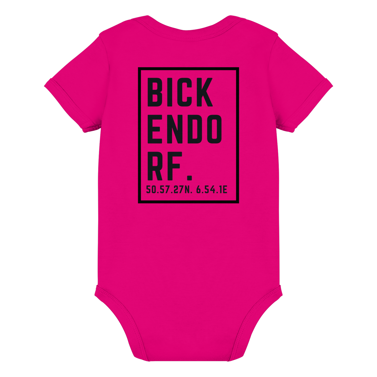 Bickendorf Koordinaten (großer Druck Rücken) - Organic Baby Bodysuit
