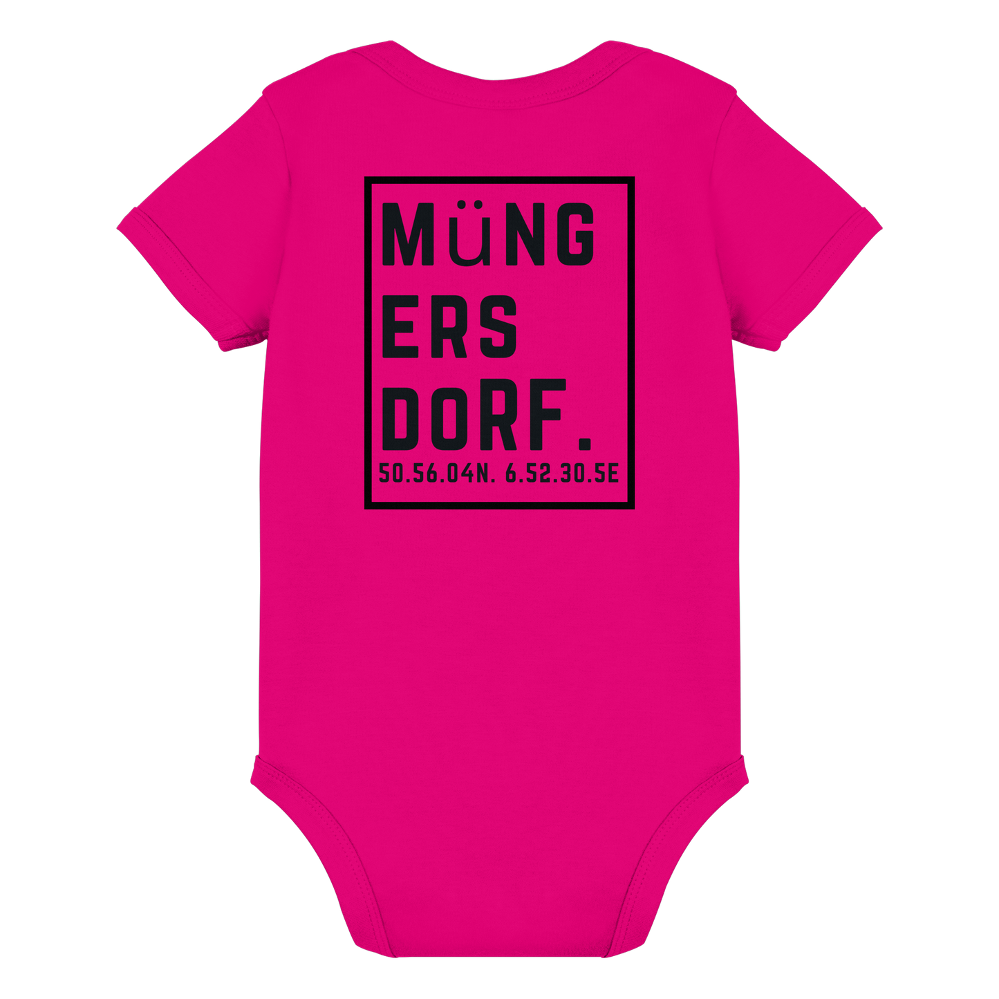 Müngersdorf Koordinaten (großer Druck auf dem Rücken) - Organic Baby Bodysuit