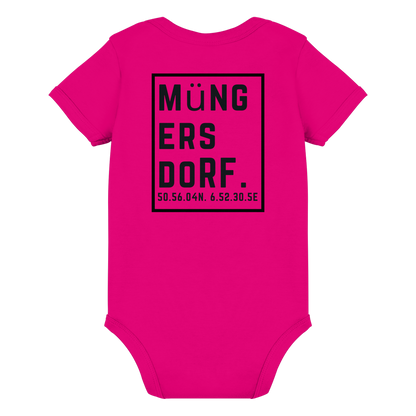 Müngersdorf Koordinaten (großer Druck auf dem Rücken) - Organic Baby Bodysuit