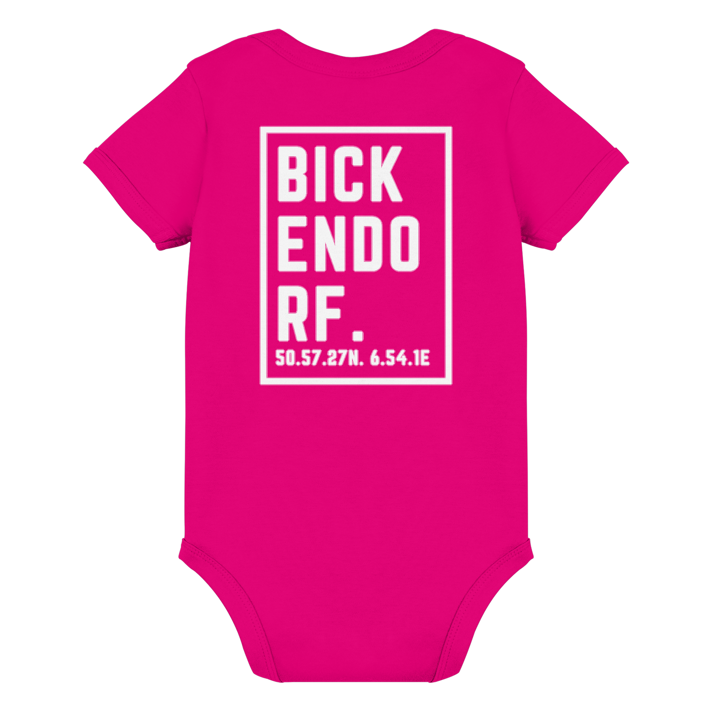 Bickendorf Koordinaten (großer Druck auf dem Rücken) - Organic Baby Bodysuit