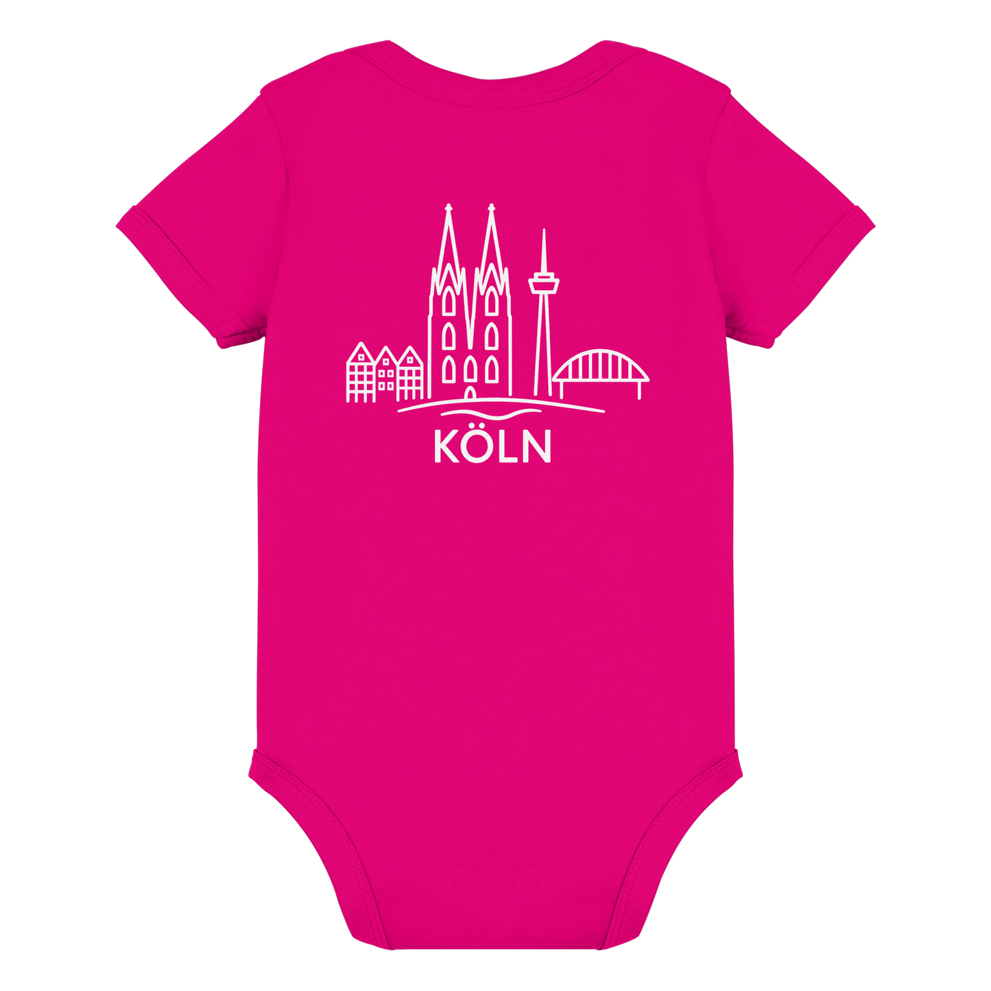Köln Skyline (großer Druck auf dem Rücken) - Organic Baby Bodysuit