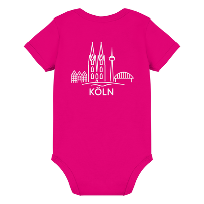 Köln Skyline (großer Druck auf dem Rücken) - Organic Baby Bodysuit