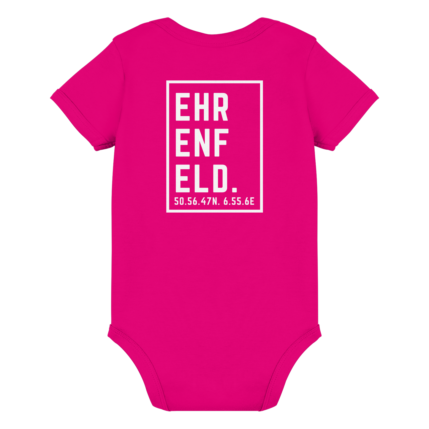 Ehrenfeld Koordinaten (großer Druck auf dem Rücken) - Organic Baby Bodysuit
