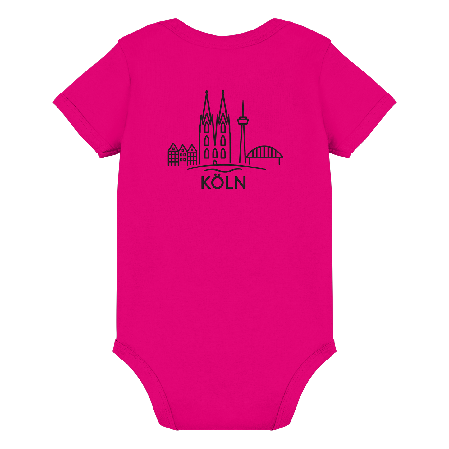 Köln Skyline (großer Druck auf dem Rücken) - Organic Baby Bodysuit