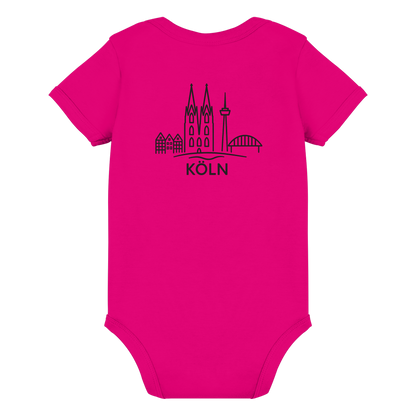 Köln Skyline (großer Druck auf dem Rücken) - Organic Baby Bodysuit