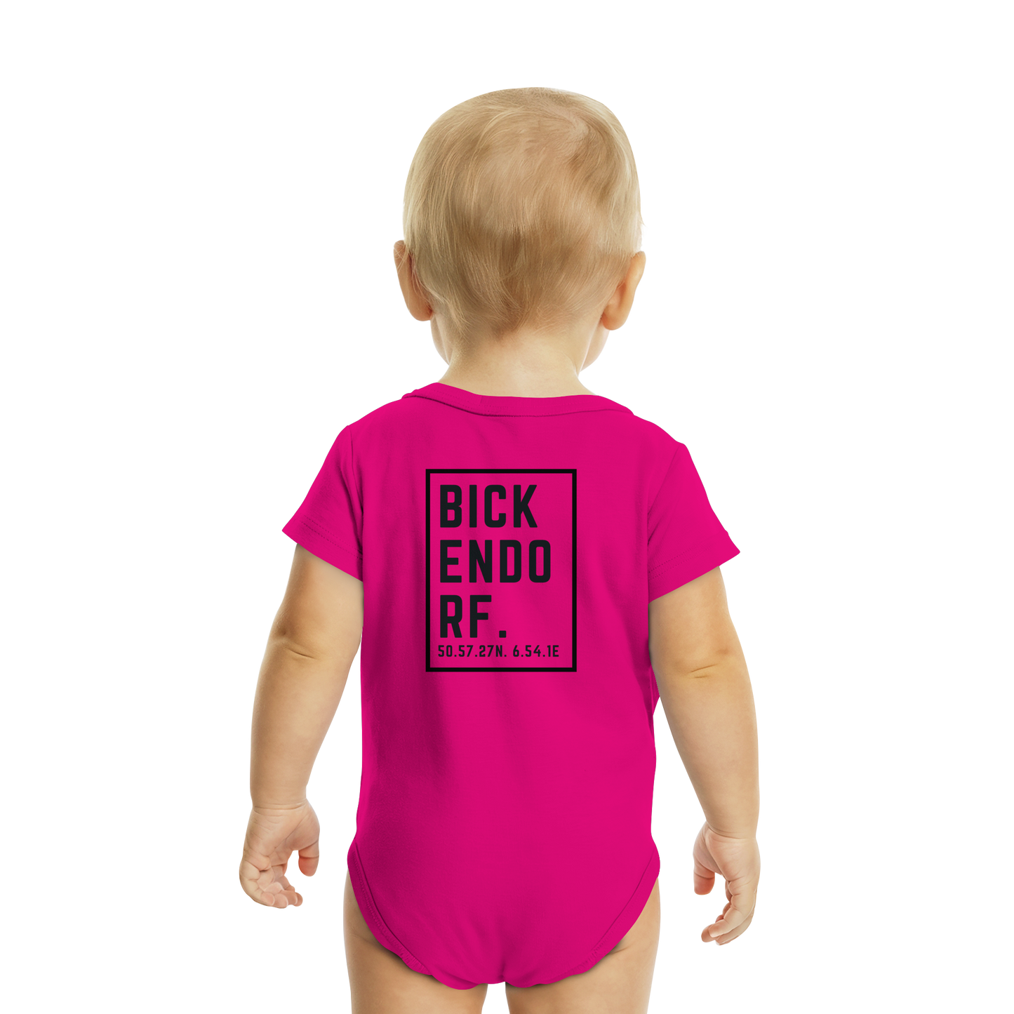 Bickendorf Koordinaten (großer Druck Rücken) - Organic Baby Bodysuit