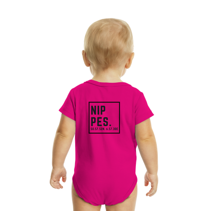 Nippes Koordinaten (großer Druck auf dem Rücken) - Organic Baby Bodysuit