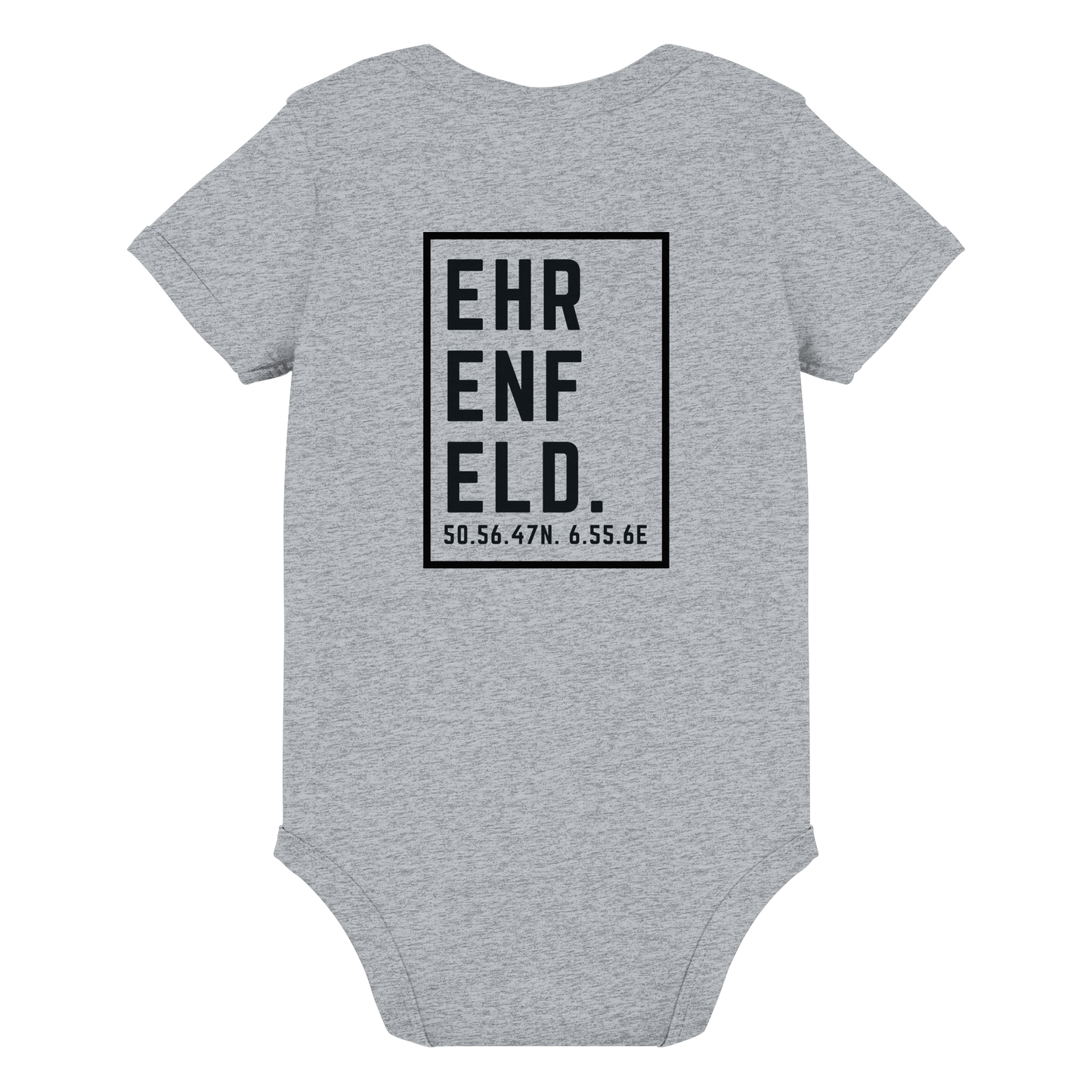 Ehrenfeld Koordinaten (großer Druck auf dem Rücken) - Organic Baby Bodysuit