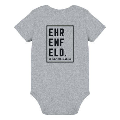 Ehrenfeld Koordinaten (großer Druck auf dem Rücken) - Organic Baby Bodysuit
