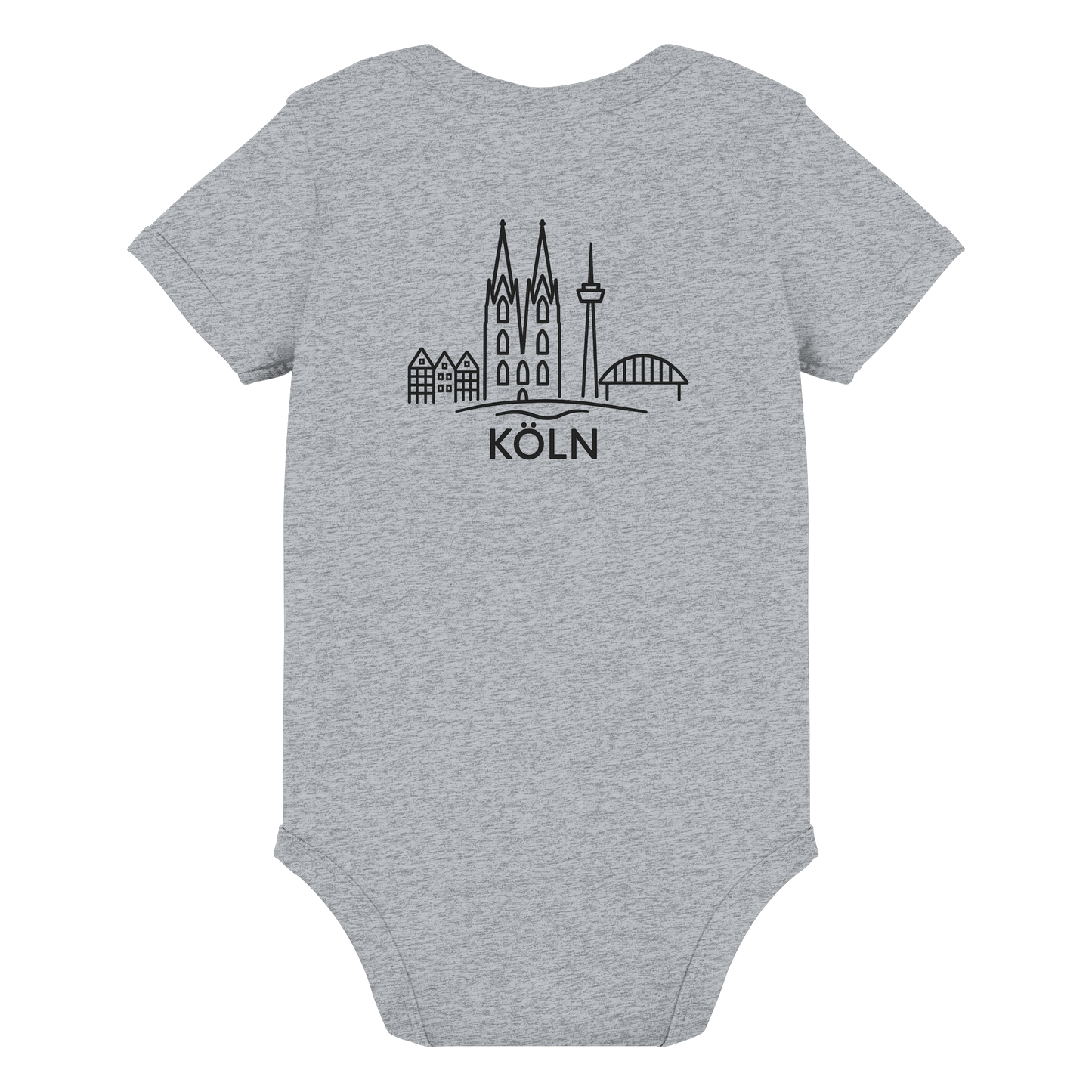 Köln Skyline (großer Druck auf dem Rücken) - Organic Baby Bodysuit