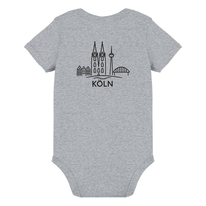 Köln Skyline (großer Druck auf dem Rücken) - Organic Baby Bodysuit
