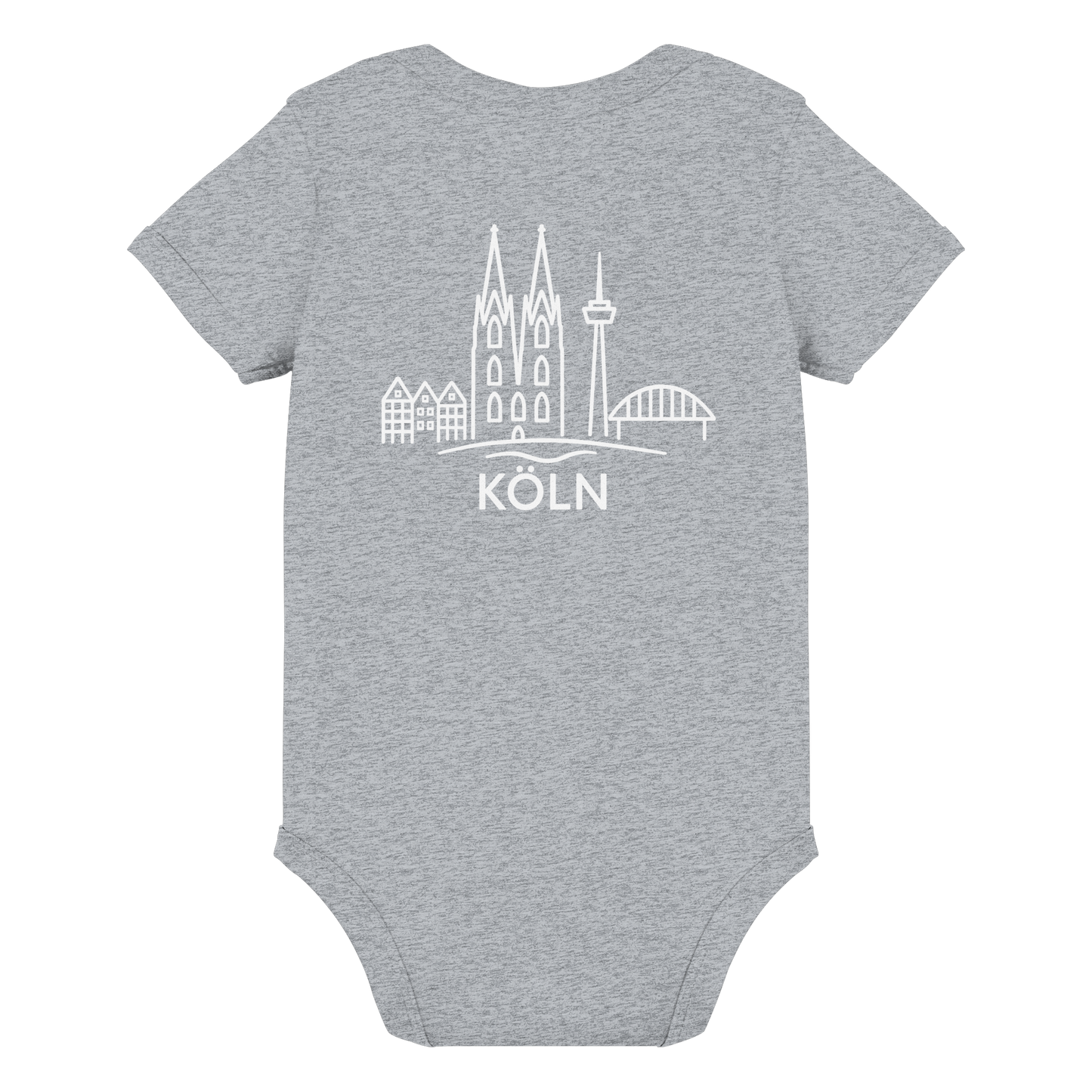 Köln Skyline (großer Druck auf dem Rücken) - Organic Baby Bodysuit