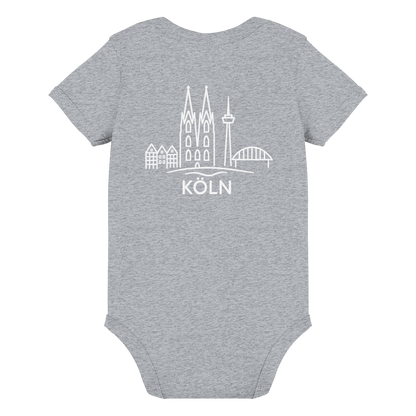 Köln Skyline (großer Druck auf dem Rücken) - Organic Baby Bodysuit
