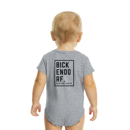 Bickendorf Koordinaten (großer Druck Rücken) - Organic Baby Bodysuit