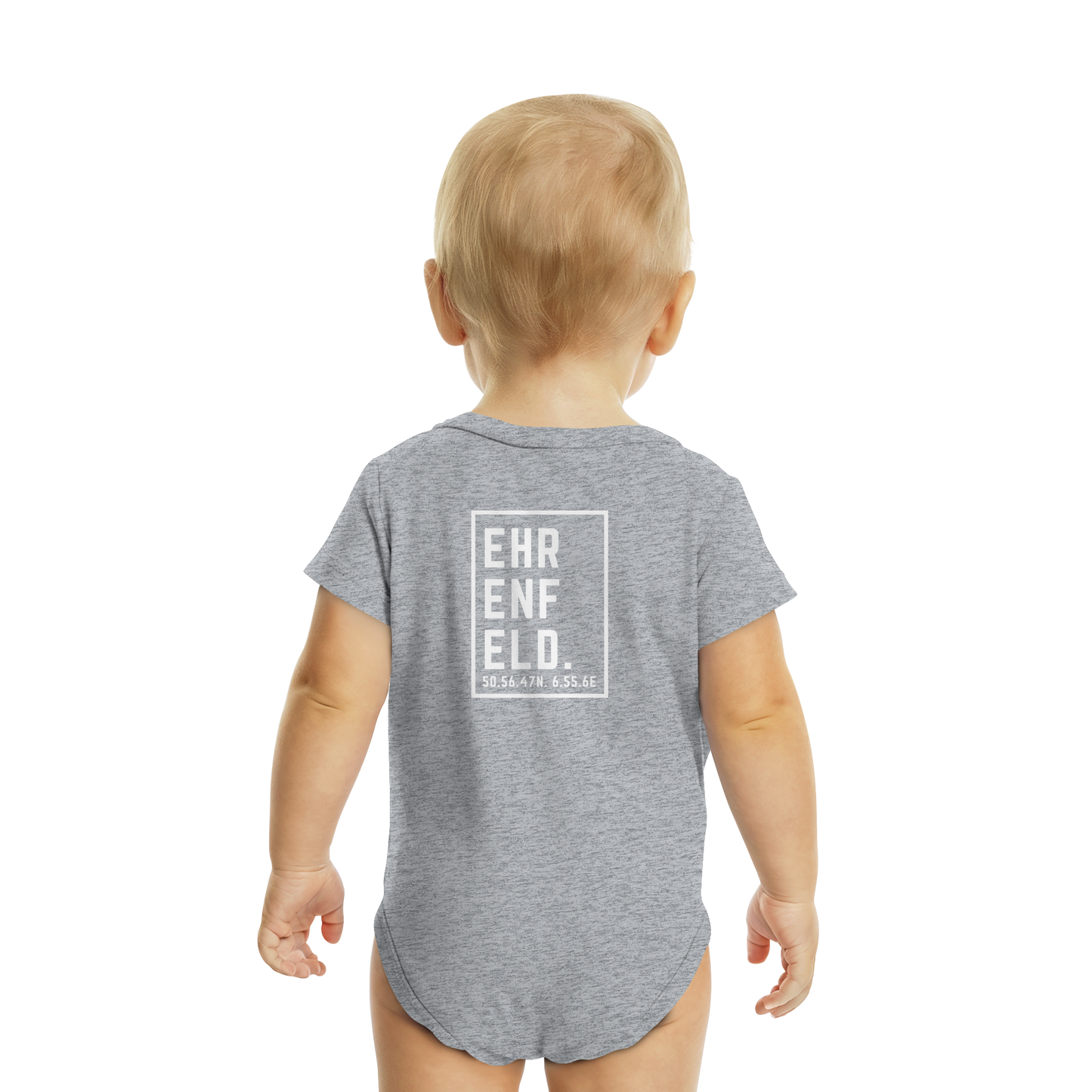 Ehrenfeld Koordinaten (großer Druck auf dem Rücken) - Organic Baby Bodysuit
