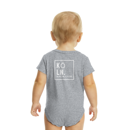 Köln Koordinaten (großer Druck auf dem Rücken) - Organic Baby Bodysuit