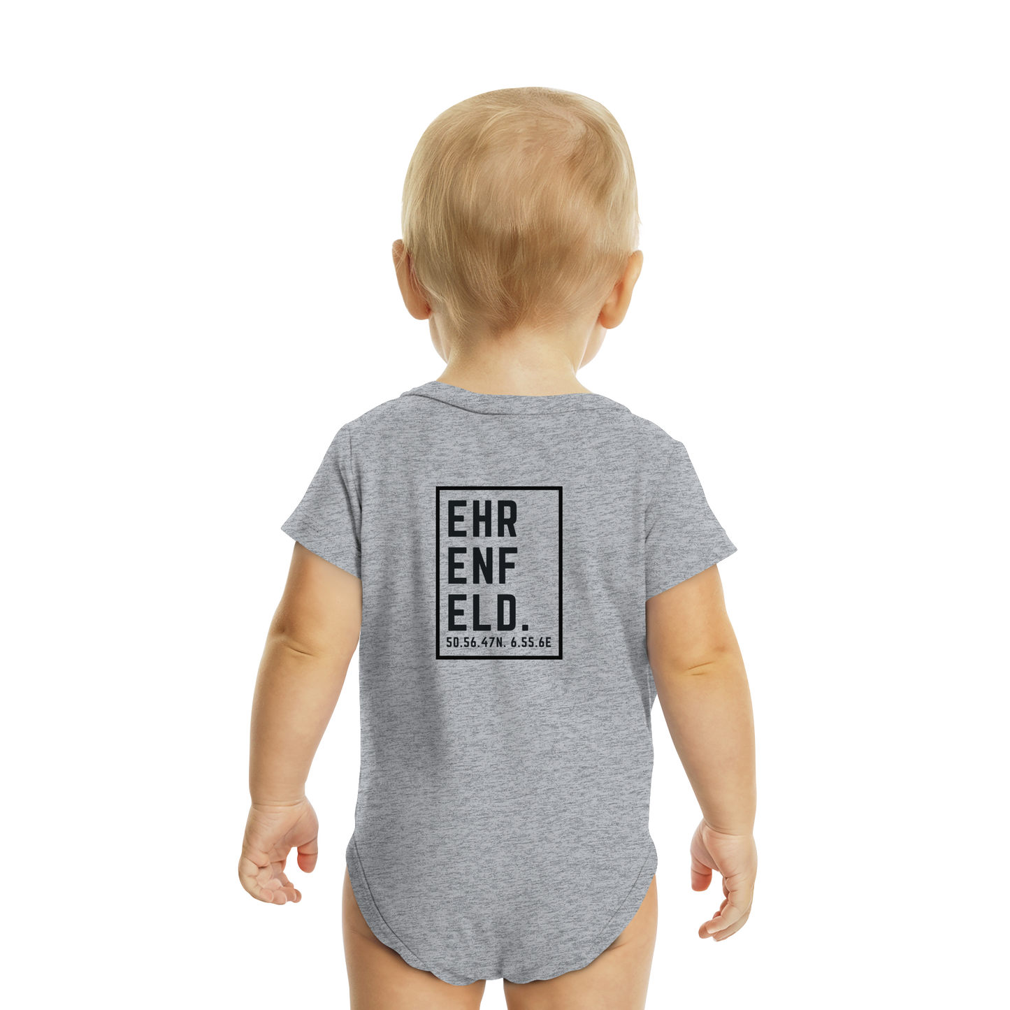Ehrenfeld Koordinaten (großer Druck auf dem Rücken) - Organic Baby Bodysuit