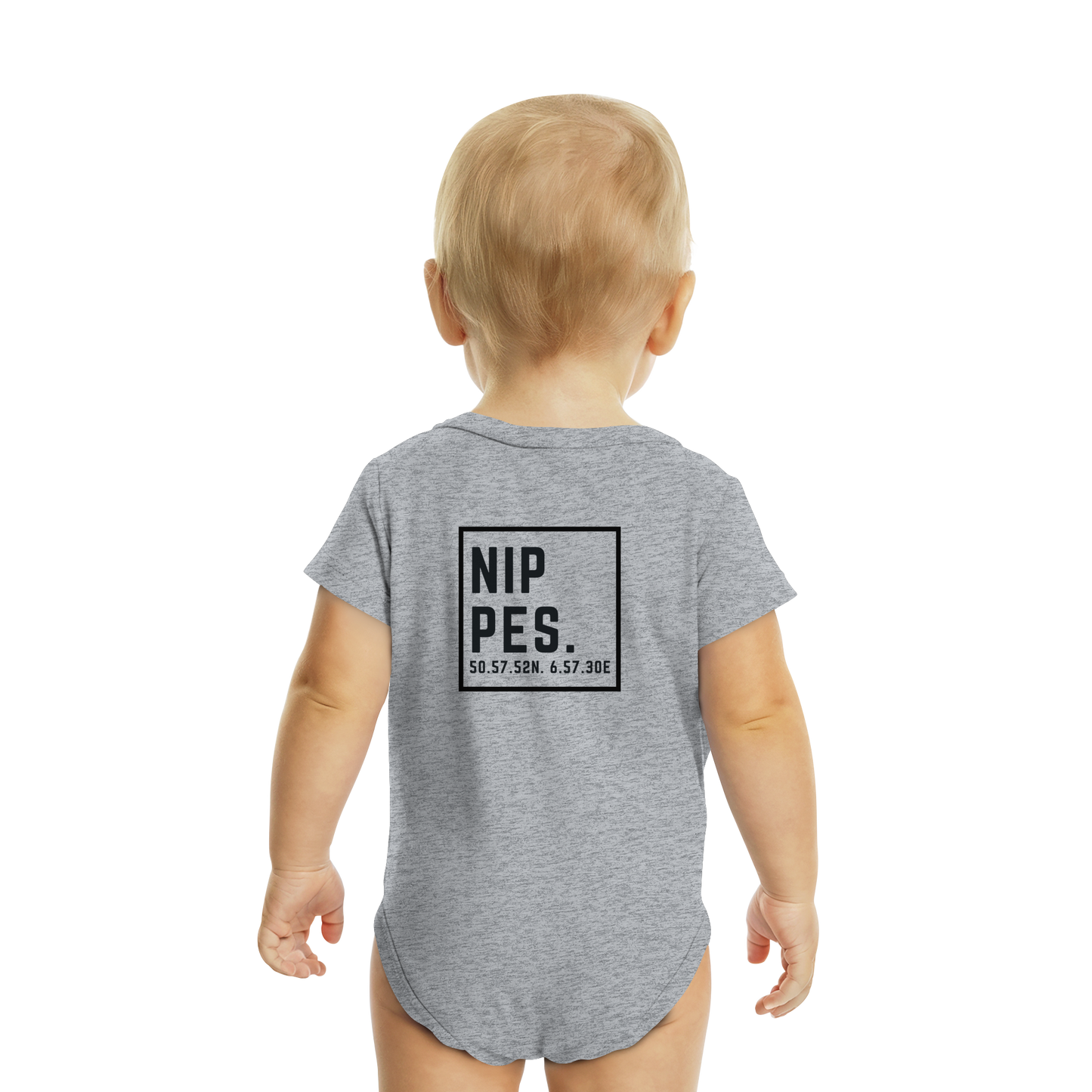 Nippes Koordinaten (großer Druck auf dem Rücken) - Organic Baby Bodysuit