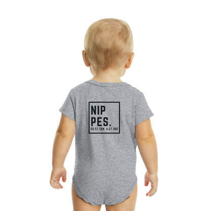 Nippes Koordinaten (großer Druck auf dem Rücken) - Organic Baby Bodysuit