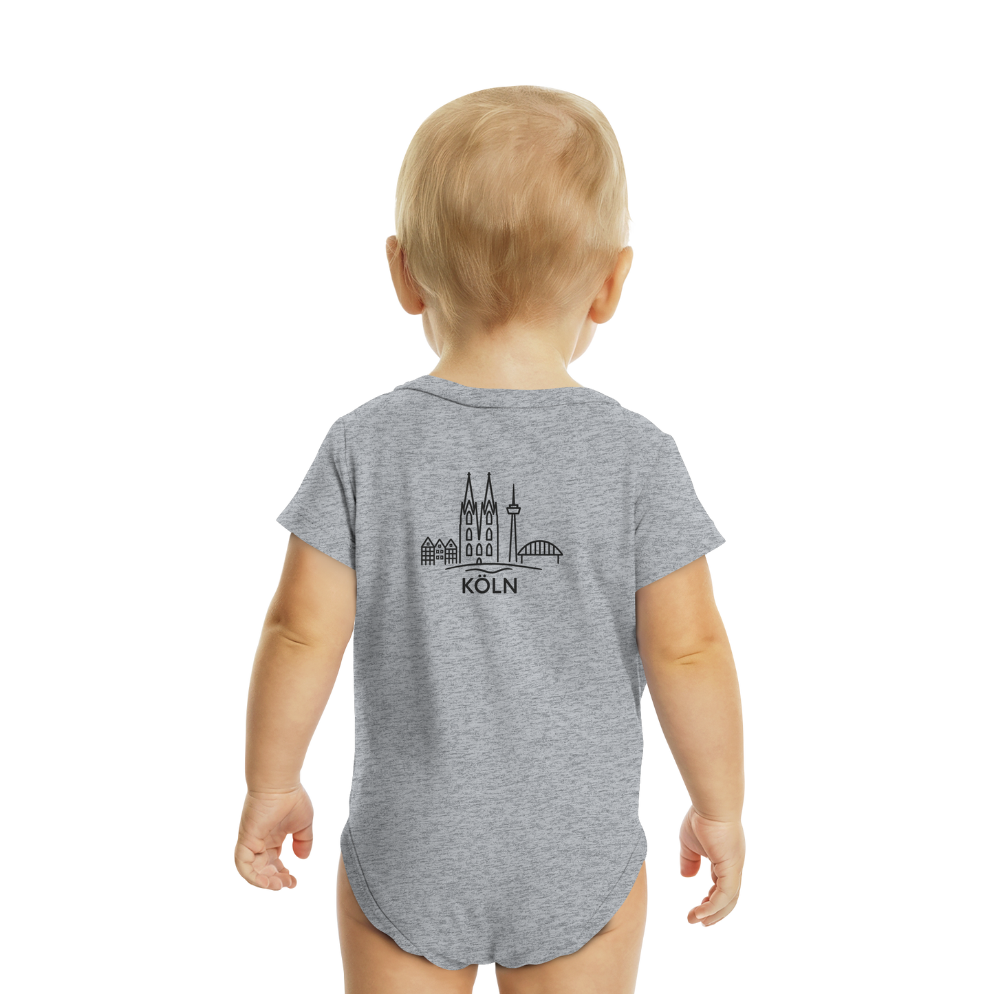 Köln Skyline (großer Druck auf dem Rücken) - Organic Baby Bodysuit